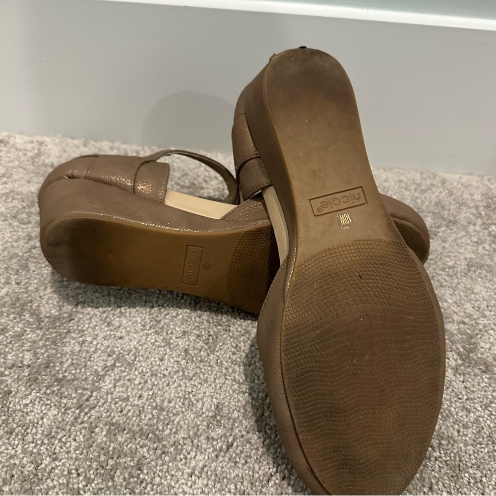 Nicole Gold Ankle Strap Heels - Picture 6 of 6